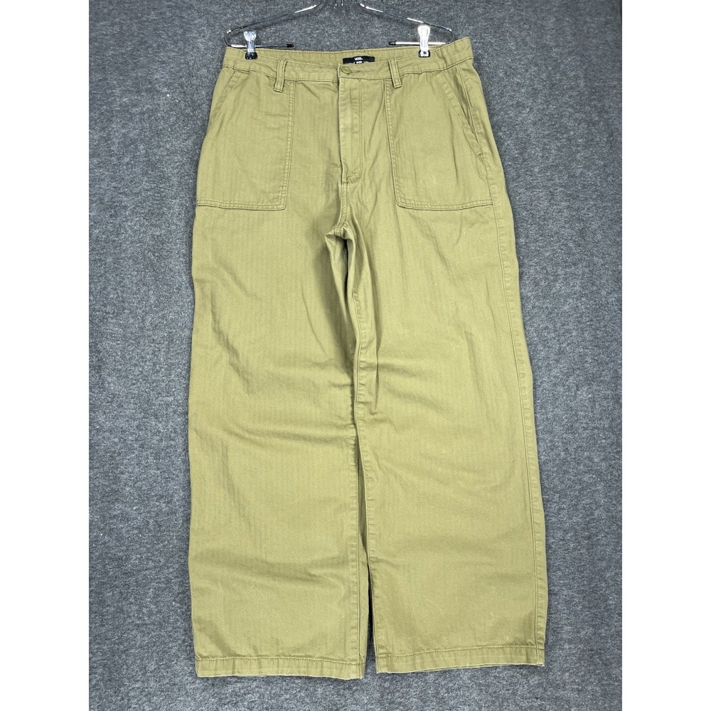 Vans Pants Mens 32x28 Baker Style Fatigue Military Herringbone Baggy Wide leg